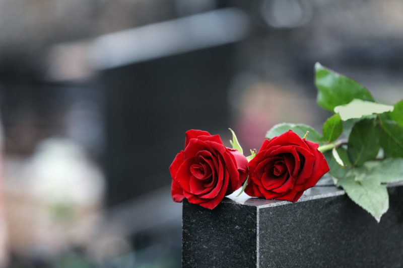 Rose on a headstone in washington, utah